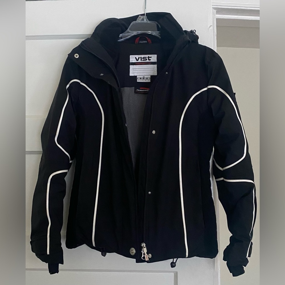 Vist Black Fitted Snow Ski Jacket Parka Primaloft Made in Italy Medium M Small S